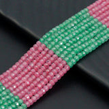 2x3mm Pink Green Faceted Rondelle CZ Beads, SKu#U2515