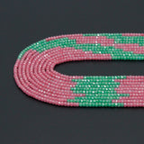 2x3mm Pink Green Faceted Rondelle CZ Beads, SKu#U2515