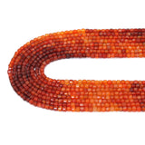 2x2mm Genuine Carnelian Faceted Cube Beads, Sku#U2527