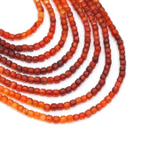 2x2mm Genuine Carnelian Faceted Cube Beads, Sku#U2527