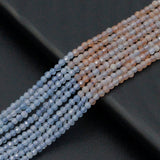 2mm Genuine Aquamarine and Golden Sunstone Beads, Sku#U2531