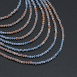 2mm Genuine Aquamarine and Golden Sunstone Beads, Sku#U2531