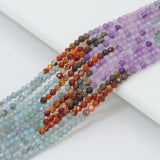 2mm Genuine Mixed Stone Round Faceted Beads, Sku#U2532