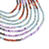2mm Genuine Mixed Stone Round Faceted Beads, Sku#U2532