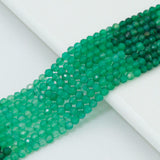 3mm Green Agate Round Faceted Beads, Sku#U2535
