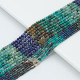 2mm/3mm Genuine CHryscolla Lapis Round Faceted Beads, Sku#U2537