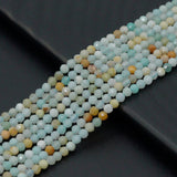 2mm/3mm/4mm Genuine Amazonite Round Faceted Beads, Sku#U2538