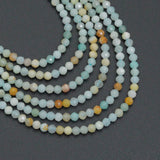 2mm/3mm/4mm Genuine Amazonite Round Faceted Beads, Sku#U2538
