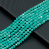 2mm/3mm/4mm Genuine Amazonite Round Faceted Beads,Sku#U2539