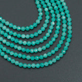 2mm/3mm/4mm Genuine Amazonite Round Faceted Beads,Sku#U2539