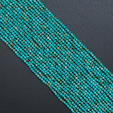 2mm Genuine Chinese Turquoise Round Faceted Beads, Sku#U2541