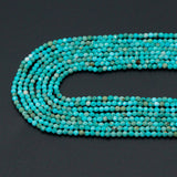 2mm Genuine Chinese Turquoise Round Faceted Beads, Sku#U2541