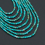 2mm Genuine Chinese Turquoise Round Faceted Beads, Sku#U2541