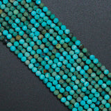 3mm Genuine Chinese Turquoise Round Faceted Beads, SKu#U2542
