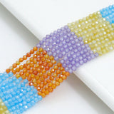 2mm Multicolor CZ Faceted Round Beads, Sku#U2546