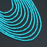 1x2mm Turquoise Faceted Rondelle Beads, Sku#U2547