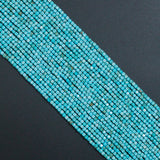 2.5x2.5mm Turquoise Faceted Cube Beads, Sku#U2550