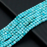 2.5x2.5mm Turquoise Faceted Cube Beads, Sku#U2550