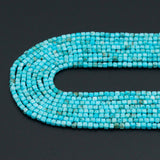 2.5x2.5mm Turquoise Faceted Cube Beads, Sku#U2550