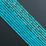 3x4mm Turquoise Faceted Rondelle Beads, Sku#U2551