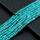 3x4mm Turquoise Faceted Rondelle Beads, Sku#U2551