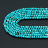 3x4mm Turquoise Faceted Rondelle Beads, Sku#U2551