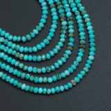 3x4mm Turquoise Faceted Rondelle Beads, Sku#U2551