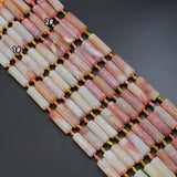 13x40mm Hexogonal Prism Matt Agate Beads, Sku#U2563