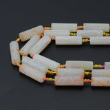13x40mm Hexogonal Prism Matt Agate Beads, Sku#U2563