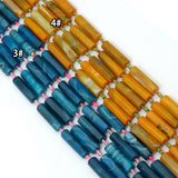 12x40mm Hexagonal Prism Agate Beads, Sku#U2564