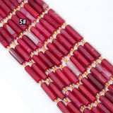 12x40mm Hexagonal Prism Agate Beads, Sku#U2564