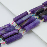 12x40mm Hexagonal Prism Agate Beads, Sku#U2564