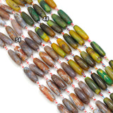 14x40mm Smooth Barrel Shape Agate Beads, Sku#U2566