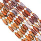 14x40mm Smooth Barrel Shape Agate Beads, Sku#U2566
