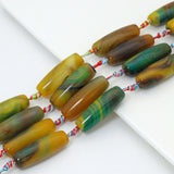 14x40mm Smooth Barrel Shape Agate Beads, Sku#U2566