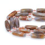 14x40mm Smooth Barrel Shape Agate Beads, Sku#U2566