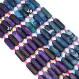 12x40mm Smooth Pillow Shape Agate Beads, Sku#U2567