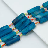12x40mm Smooth Pillow Shape Agate Beads, Sku#U2567