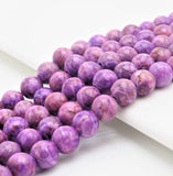 Smooth Round Africa Turquoise beads, 6mm/8mm/10mm/12mm Purple Gemstone beads, Africa Turquoise beads, 15.5inch strand, SKU#U266