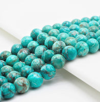 Smooth Round Africa Turquoise beads, 6mm/8mm/10mm/12mm Blue Green Gemstone beads, Africa Turqoise beads, 15.5inch strand, SKU#U268