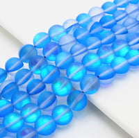 Beautiful Sapphire Blue Spectrolite Quartz Matte, 6mm/8mm/10mm/12mm Blue Crystal beads, Blue Beads, 15.5inch strand, SKU#U288
