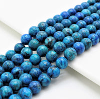 Natural Blue African Turquoise beads, Round Smooth 6mm/8mm/10mm Natural Gemstone Beads,Turquoise Beads, 15.5'' Full Strand, SKU#U298