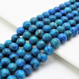 Natural Blue African Turquoise beads, Round Smooth 6mm/8mm/10mm Natural Gemstone Beads,Turquoise Beads, 15.5'' Full Strand, SKU#U298