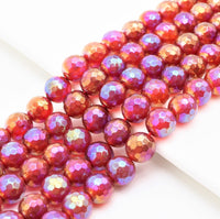 Mystic Quality Faceted Carnelian Beads,6mm/8mm/10mm, Red Carnelian Beads,15.5" Full Strand, SKU#U302