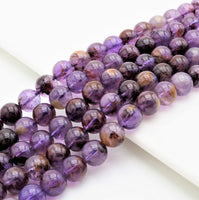 Quality Natural Purple Phatom Round Smooth Beads, 6mm/8mm/10mm/12mm beads, Purple Gemstone Beads, 15.5inch strand, SKU#U307