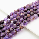 Quality Natural Purple Phatom Round Smooth Beads, 6mm/8mm/10mm/12mm beads, Purple Gemstone Beads, 15.5inch strand, SKU#U307