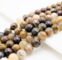 Quality Natural Pitersite Round Smooth Beads, 6mm/8mm/10mm/12mm beads, Brown Gemstone Beads, 15.5inch strand, SKU#U309