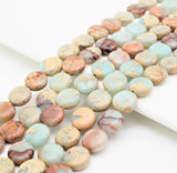 Quality Natural Serpentine Flat Coin Smooth Beads,10mm African Opal beads, Gemstone Beads, 15.5inch strand, SKU#U314