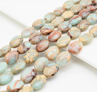 Quality Natural African Opal Flat Oval Smooth Beads, 8x10/10x14mm African Opal beads, Gemstone Beads, 15.5inch strand, SKU#U315