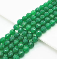 High Quality Faceted/Smooth Green Agate Beads, 6mm/8mm/10mm/12mm, Green Agate Beads,15.5" Full Strand, SKU#U320